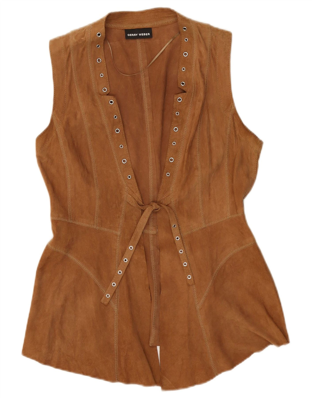 Gerry Weber Gilet en daim pour femme UK 10 Petit cuir marron