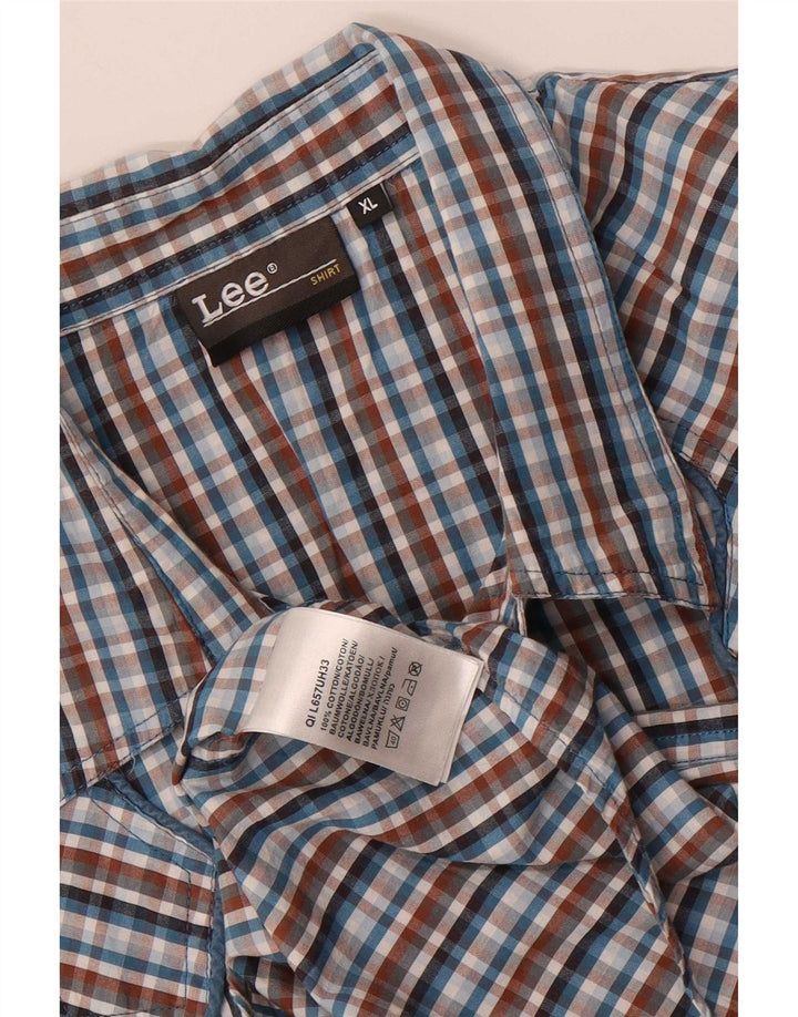 Lee Chemise à manches courtes XL en coton à carreaux multicolores pour homme