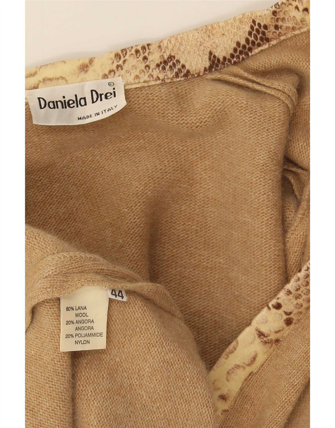 Daniela Drei Cardigan à nouer sur le devant pour femme IT 44 Laine marron moyen