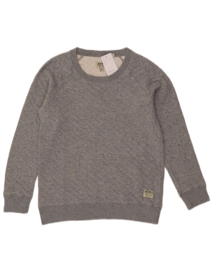 Jack Wills Sweat-shirt surdimensionné pour femme UK 8 Small Gris Coton