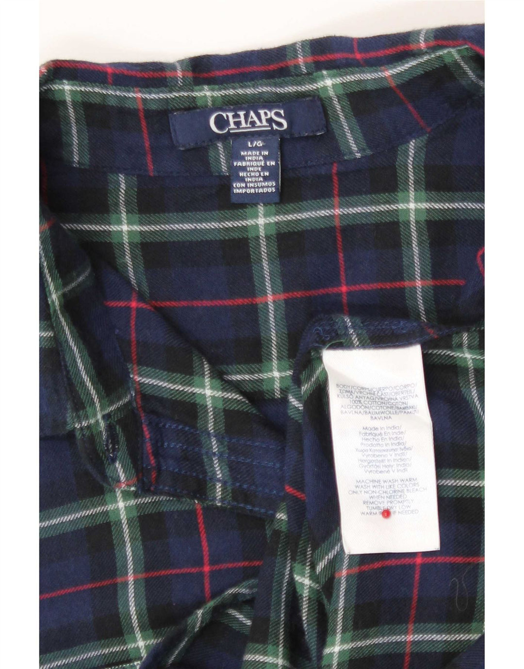 Chaps Chemise en flanelle pour femme UK 16 Grand coton à carreaux bleu marine