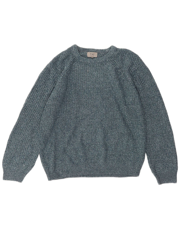 Marks & Spencer Pull Col Bateau Homme XL Bleu Acrylique