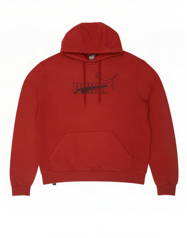 Puma Pull à capuche graphique pour homme en coton rouge Taille L