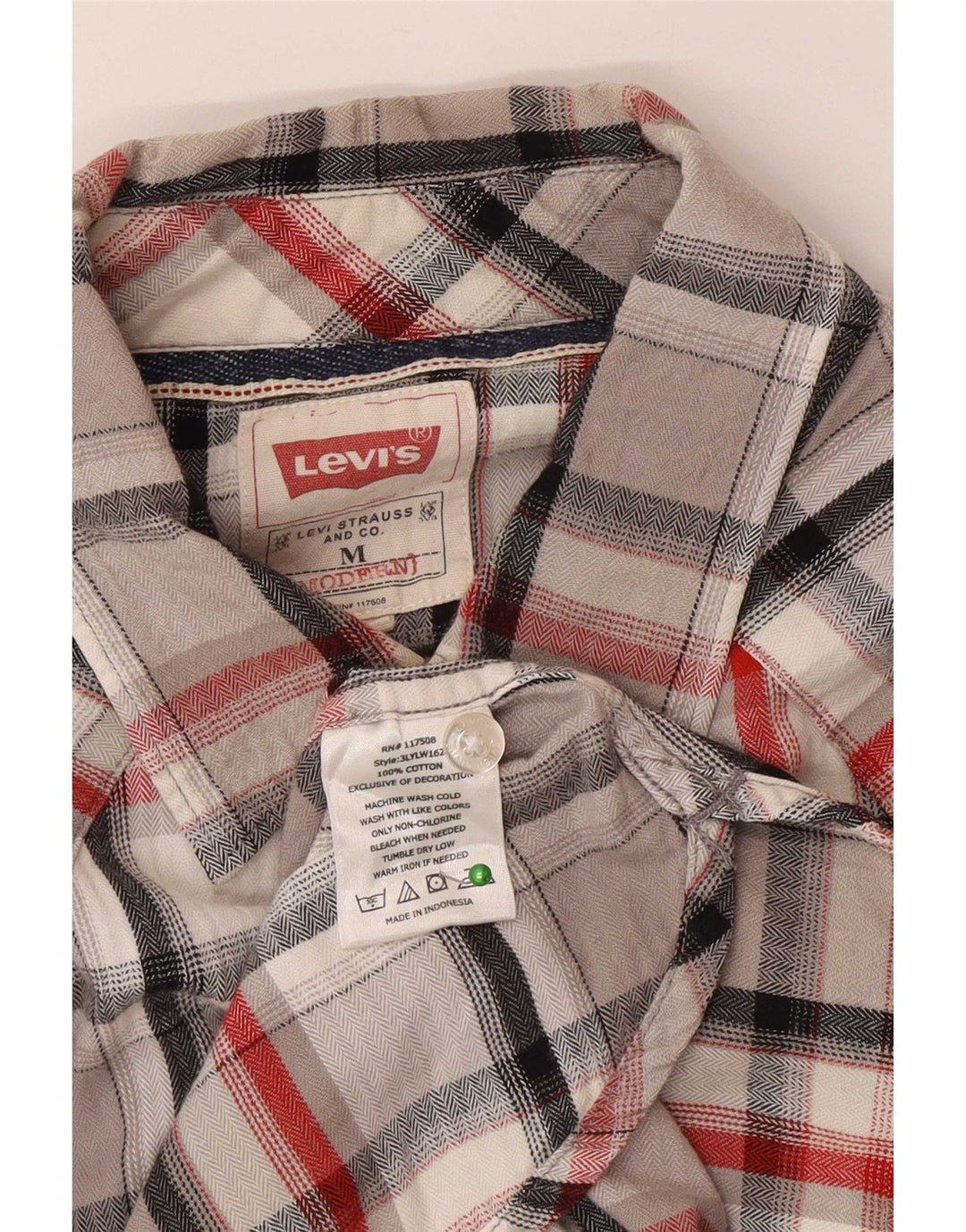 Levi's Chemise Flannel Homme Gris Moyen Carreaux Coton