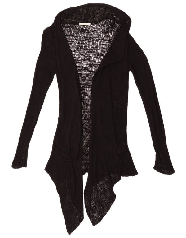 Zara Womens See Through Open Cardigan Sweater UK 12 Moyen Noir Viscose