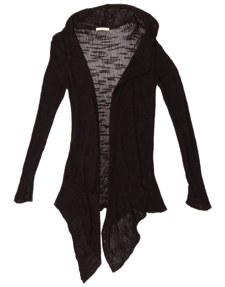 Zara Womens See Through Open Cardigan Sweater UK 12 Moyen Noir Viscose