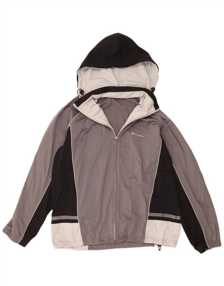 Champion Veste de survêtement à capuche pour homme XL Gris Colorblock Polyester