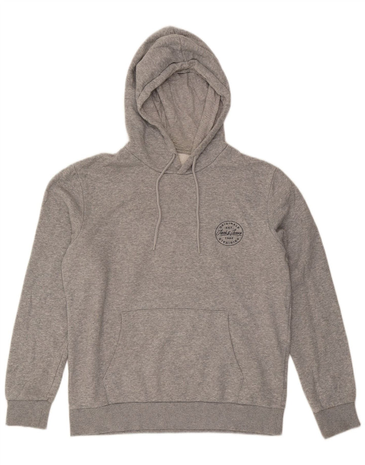 Jack & Jones Pull à capuche pour homme Large Gris Coton