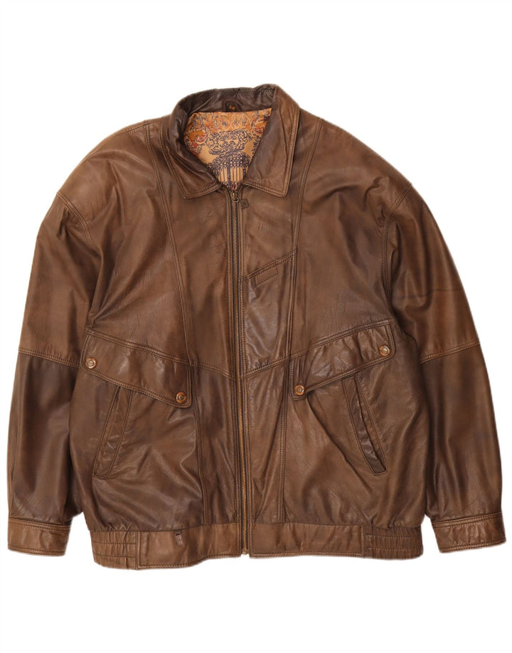 Itallo Veste en cuir pour homme IT 56 3XL Cuir marron
