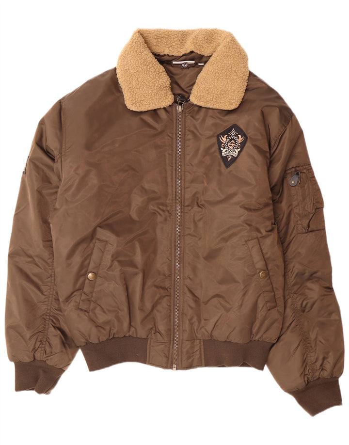 Veste Bomber Rembourrée Homme Identique IT 52/54 Large Marron Polyamide
