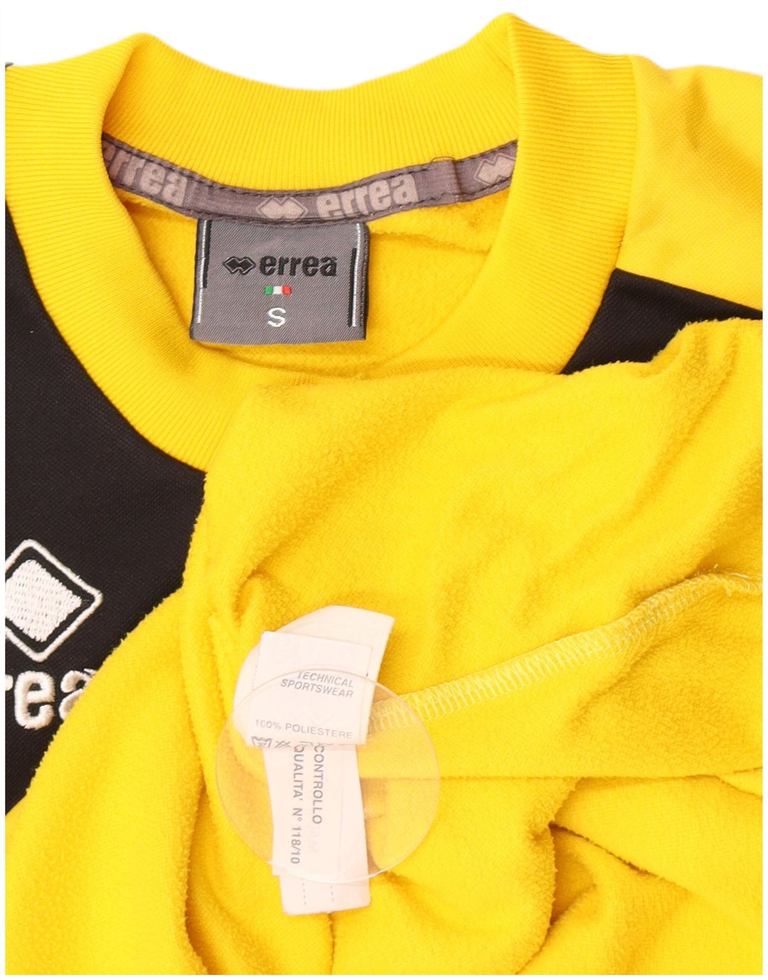 Errea Homme T-Shirt Graphique Haut Petit Jaune Colorblock Polyester