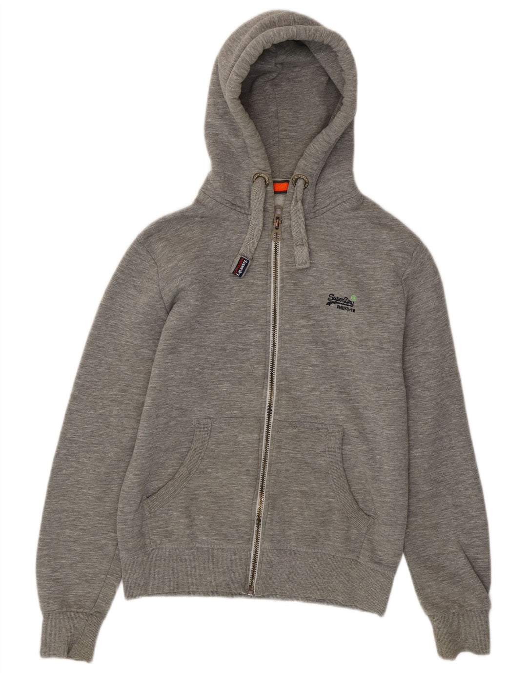 SUPERDRY Pull à Capuche Zippé Homme Gris Moyen Moucheté Coton