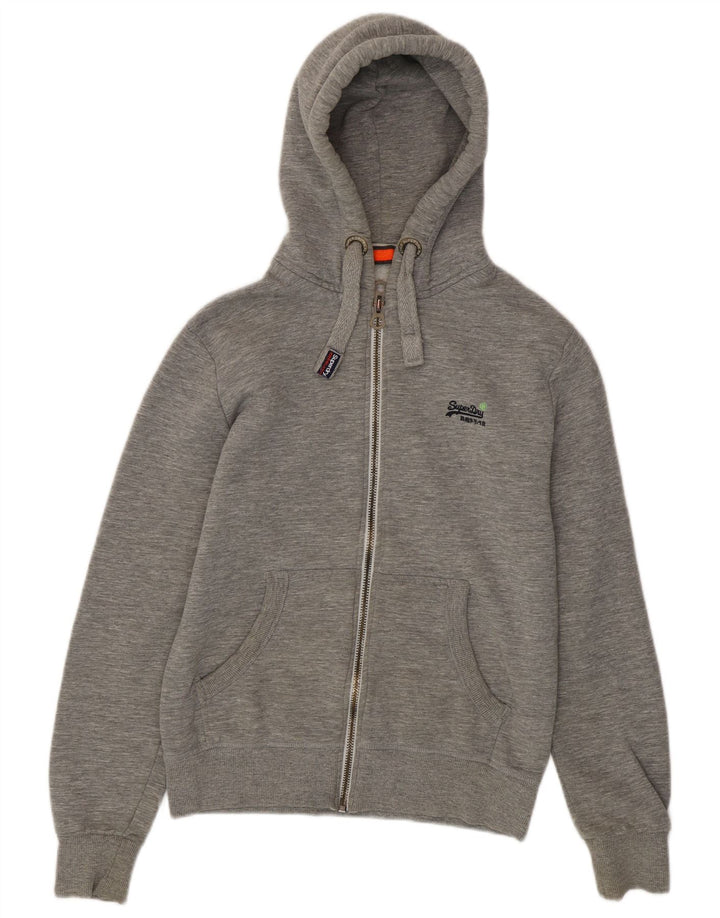SUPERDRY Pull à Capuche Zippé Homme Gris Moyen Moucheté Coton