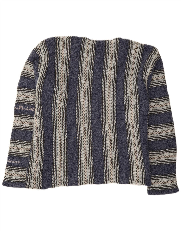 Foxhound Pull à col en V pour homme Motif rayures bleu marine