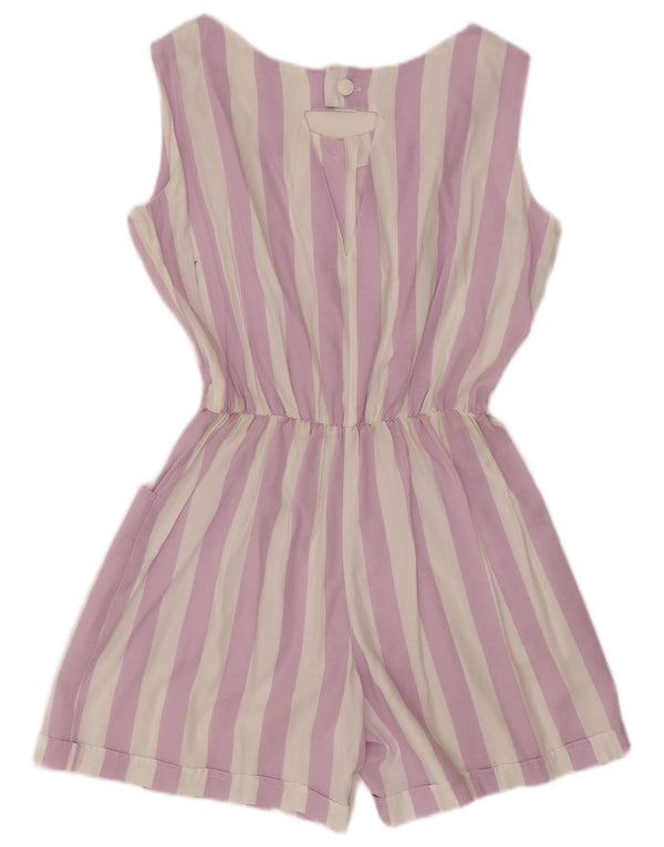 vintage Womens Playsuit UK 16 Grand Violet Rayé