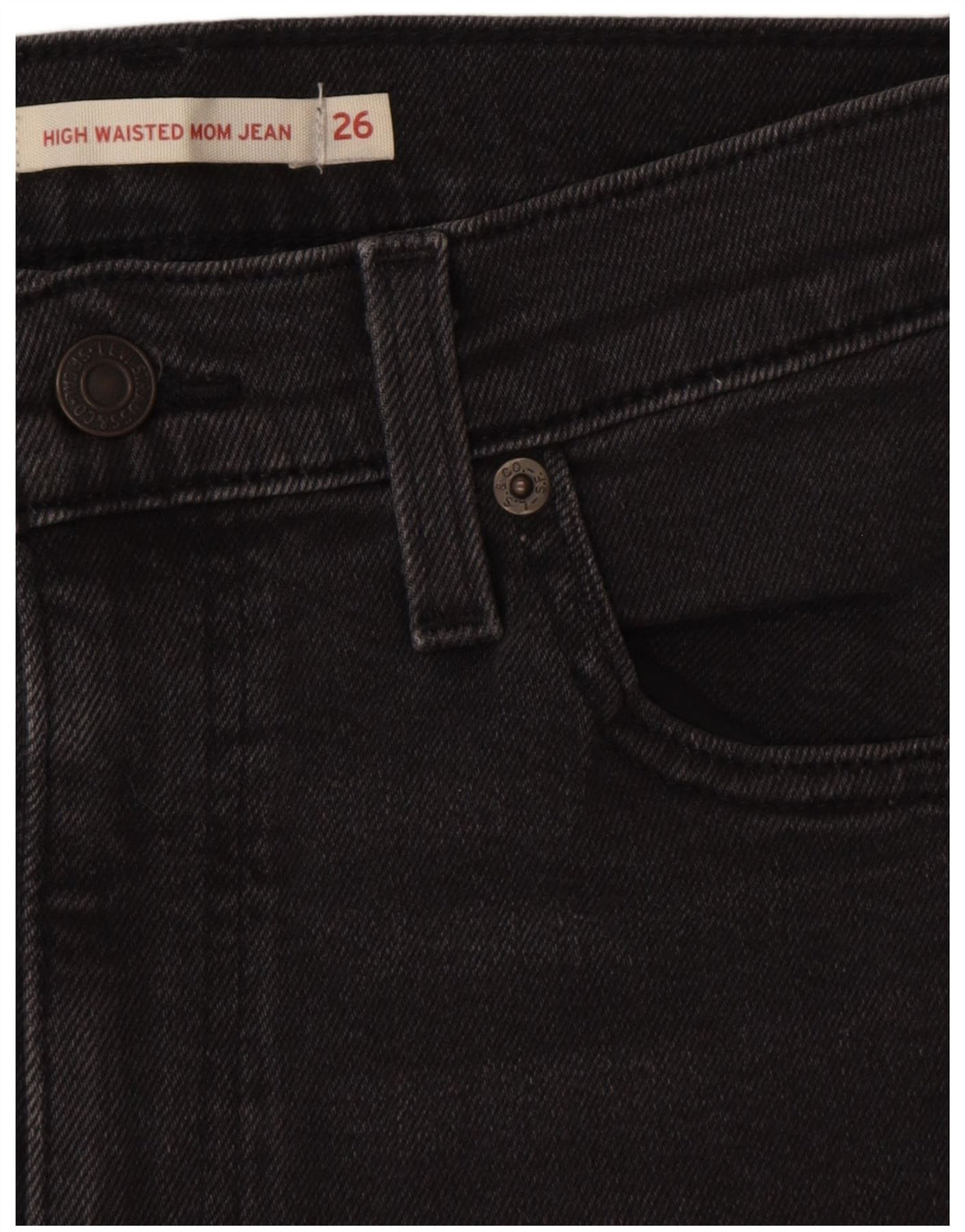 LEVI'S Jean Mom Jean court taille haute pour femme W26 L26 gris coton