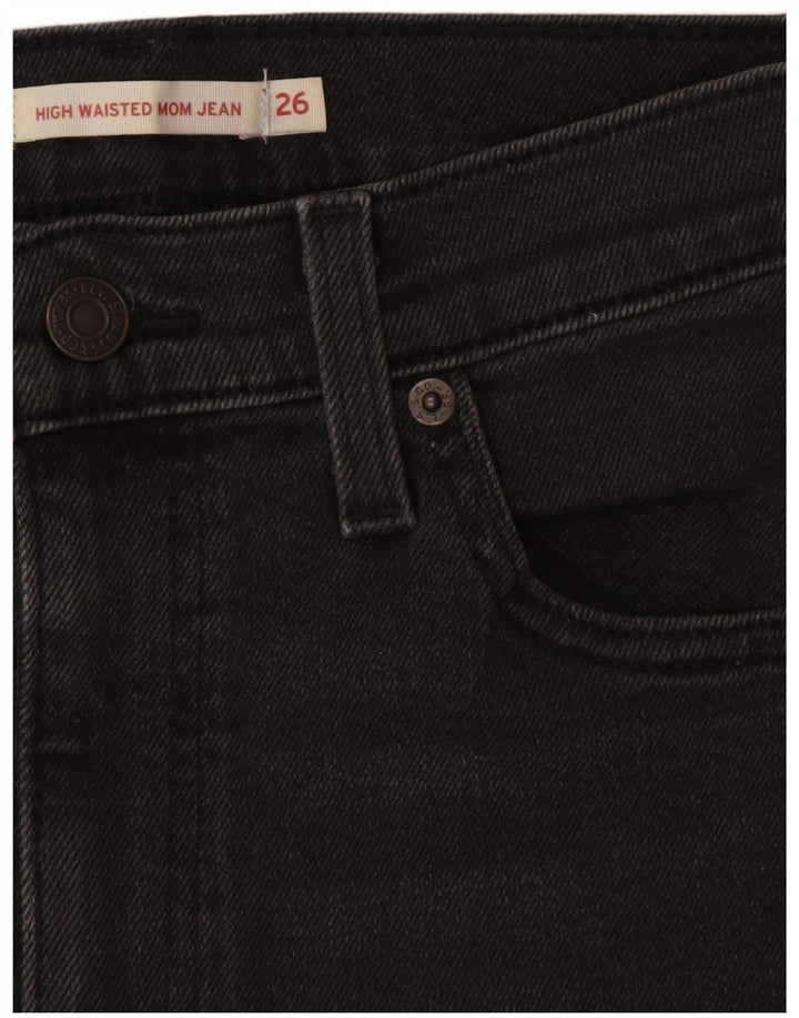 LEVI'S Jean Mom Jean court taille haute pour femme W26 L26 gris coton