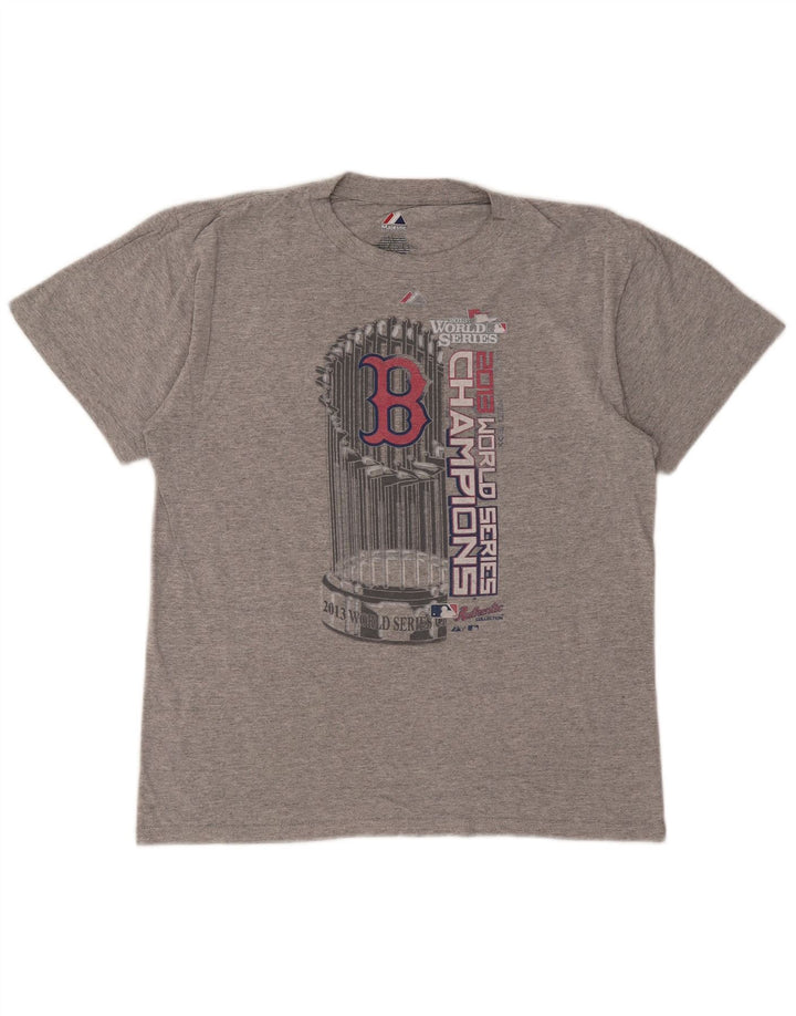Majestic T-Shirt Graphique Boston Red Sox Homme Gris Moyen Polyester