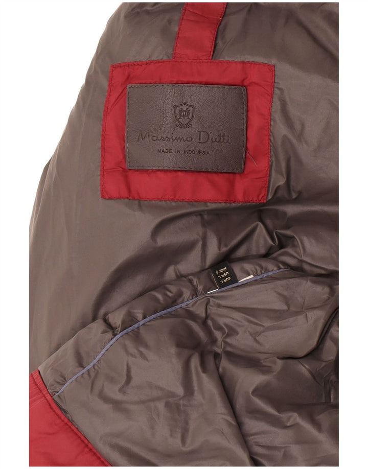Massimo Dutti Veste matelassée à capuche pour femme UK 14 Large Bordeaux