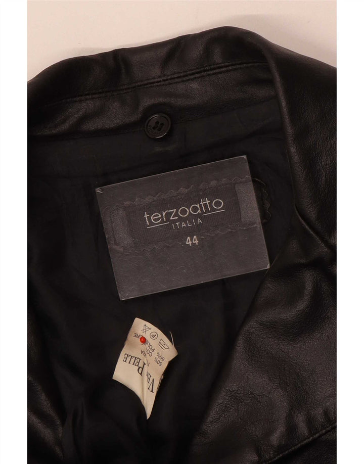Terzoatto Veste En Cuir Femme IT 44 Moyen Noir