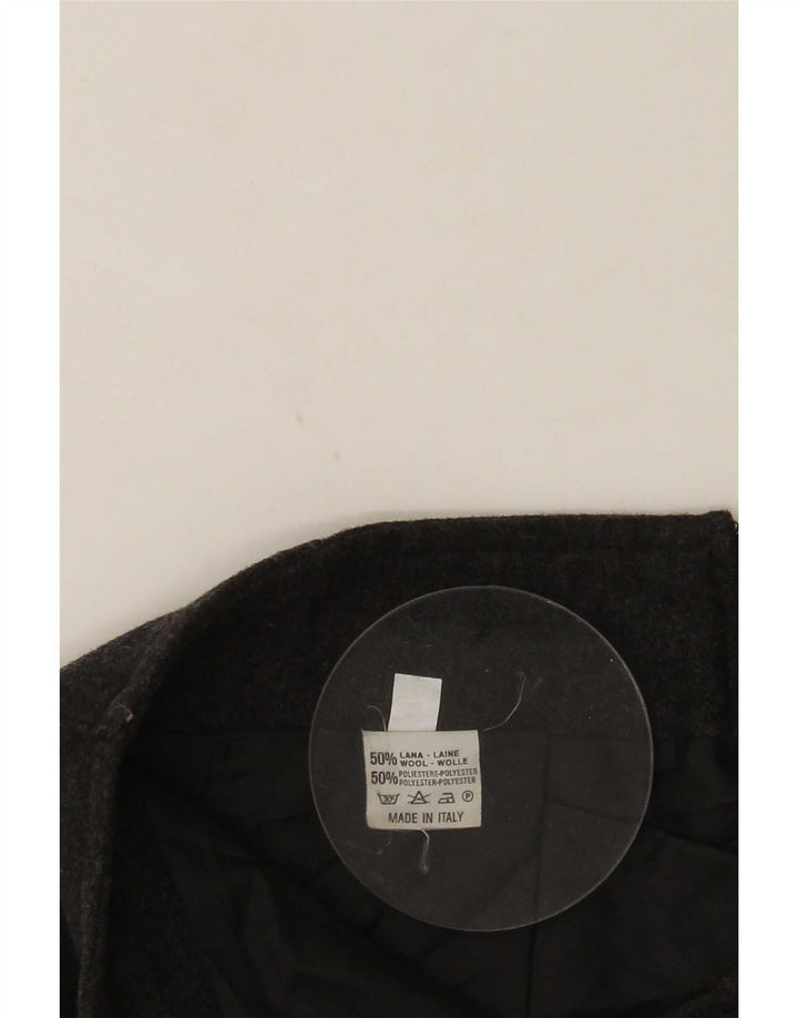 Jupe trapèze vintage pour femme IT 42 Medium W25 Laine grise