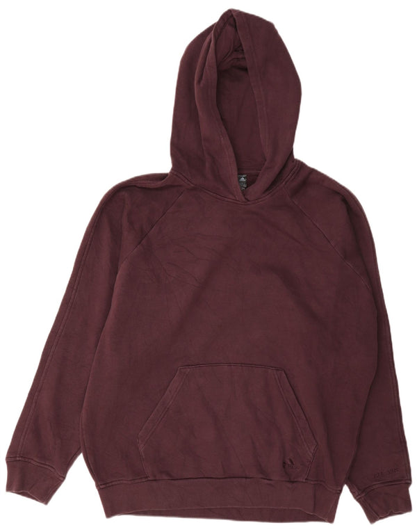 Adidas Pull à capuche surdimensionné pour femme UK 12/14 Coton bordeaux moyen