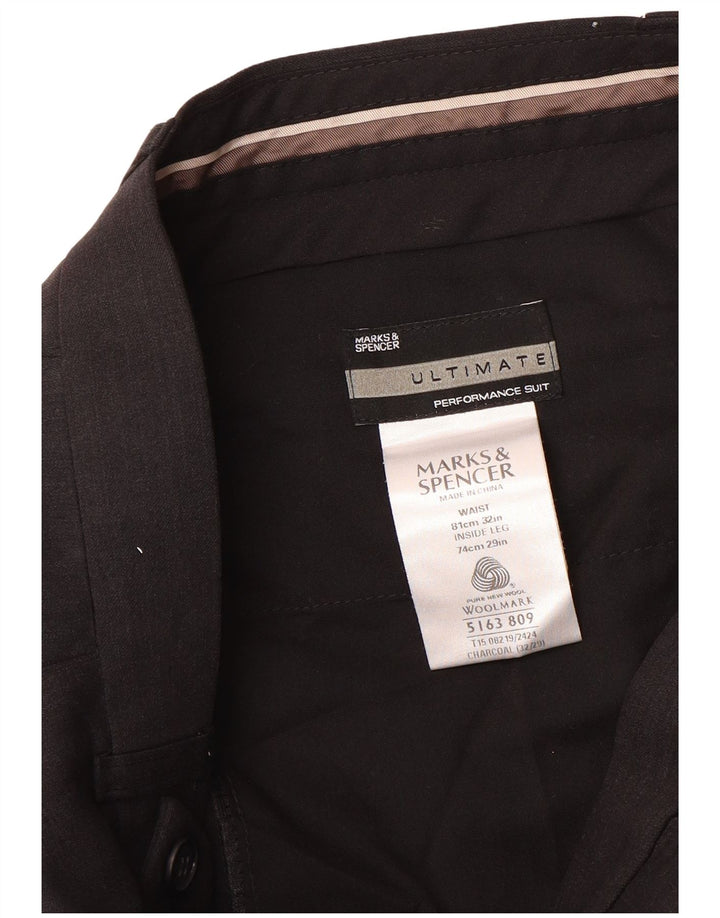 Marks & Spencer Pantalon de costume à chevilles pour hommes W32 L29 laine marron