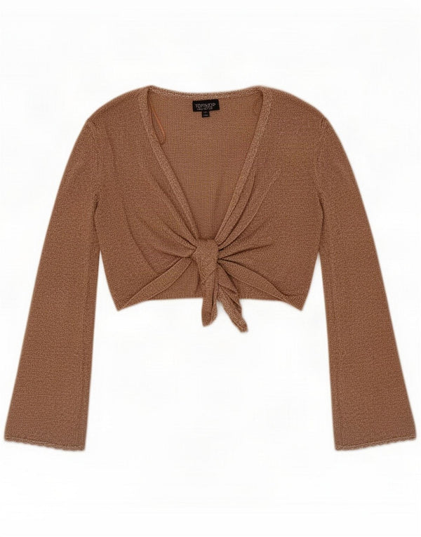 Topshop Haut court oversize pour femme UK 12 Coton marron moyen