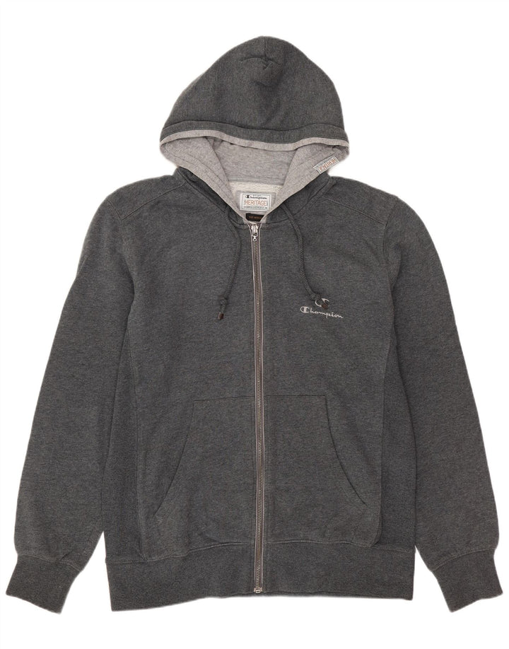 CHAMPION Pull à Capuche Zippé Heritage Homme Gris Moyen Coton