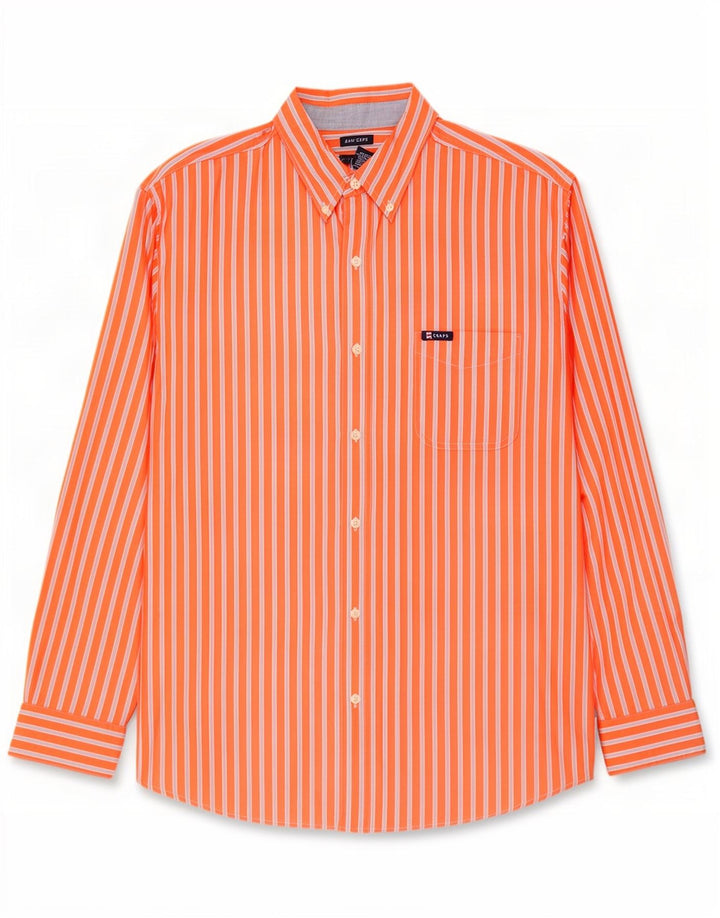 Chaps Chemise Homme 2XL Coton Rayé Orange