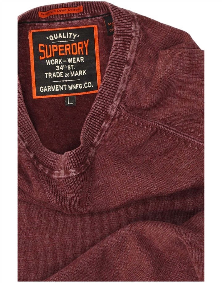 Superdry Sweat-shirt pour homme en coton bordeaux Large