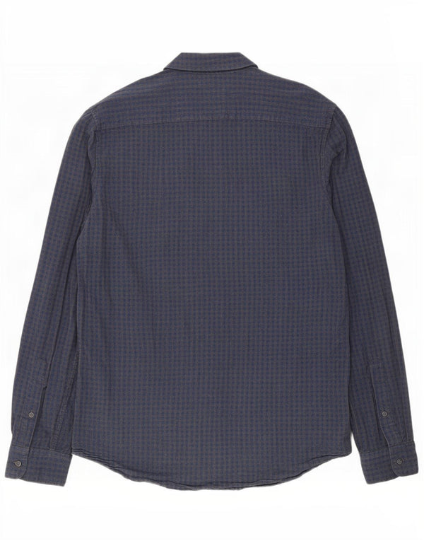 Jack Wills Chemise Slim Fit Homme Bleu Marine Moyen en Coton Vichy