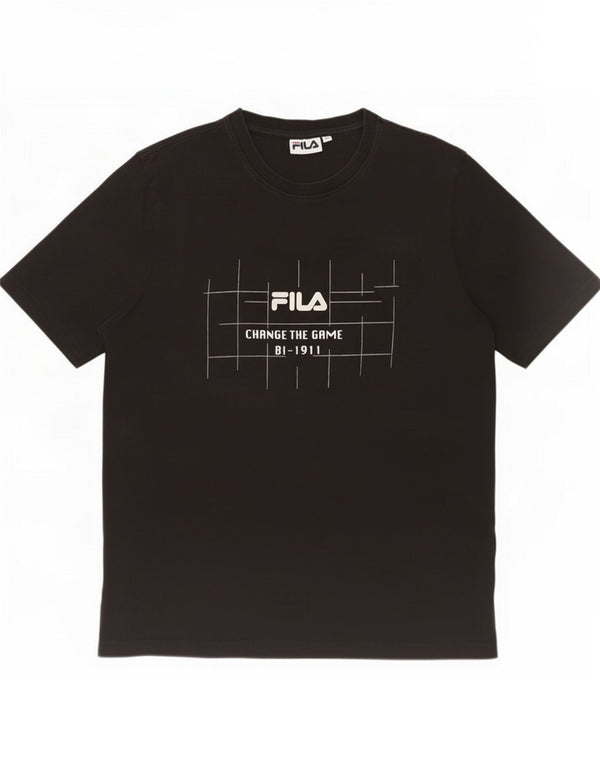 Fila T-Shirt Graphique Homme Noir Moyen Coton