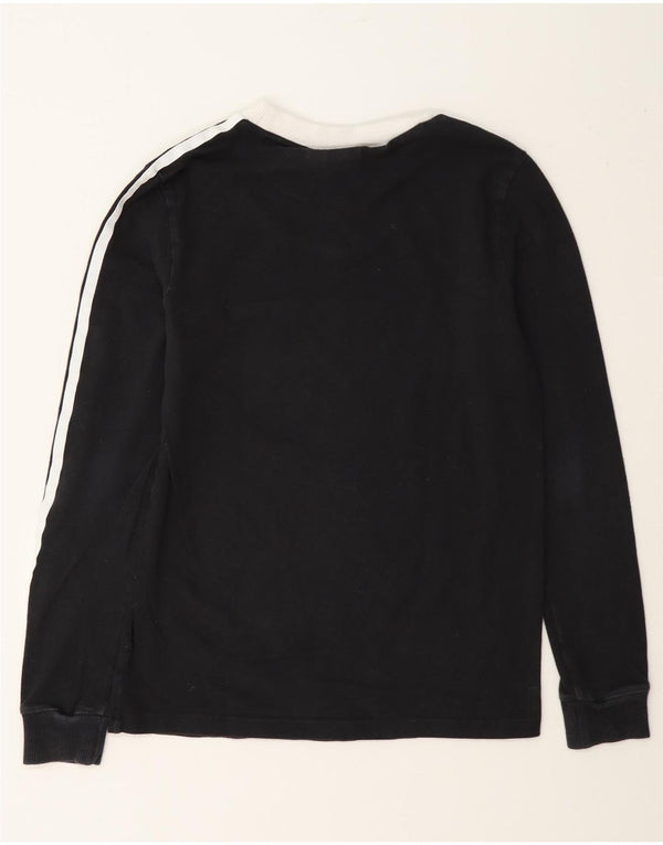 Adidas Haut à manches longues pour femme UK 6 XS Noir Colourblock Coton