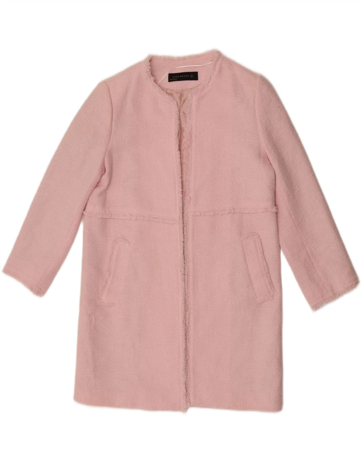 Zara Womens Open Overcoat UK 10 Petit Coton Rose
