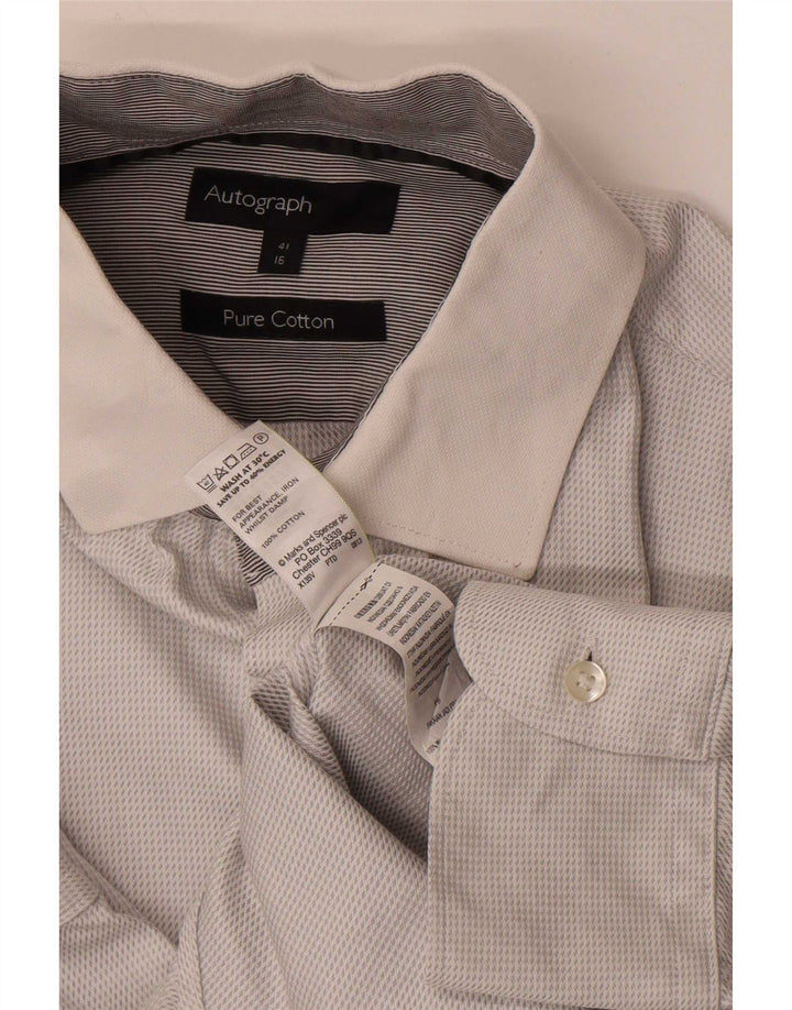 Marks & Spencer Chemise autographe pour homme Taille 41 Coton gris moyen