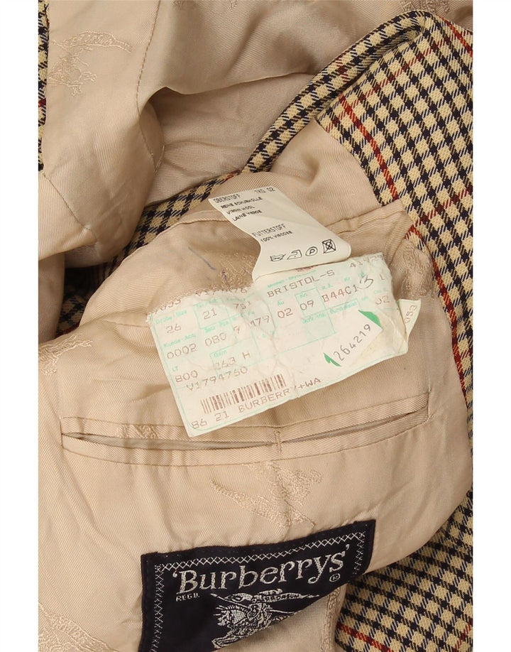 Burberrys Veste blazer à 2 boutons pour homme UK 38 pied-de-poule beige moyen