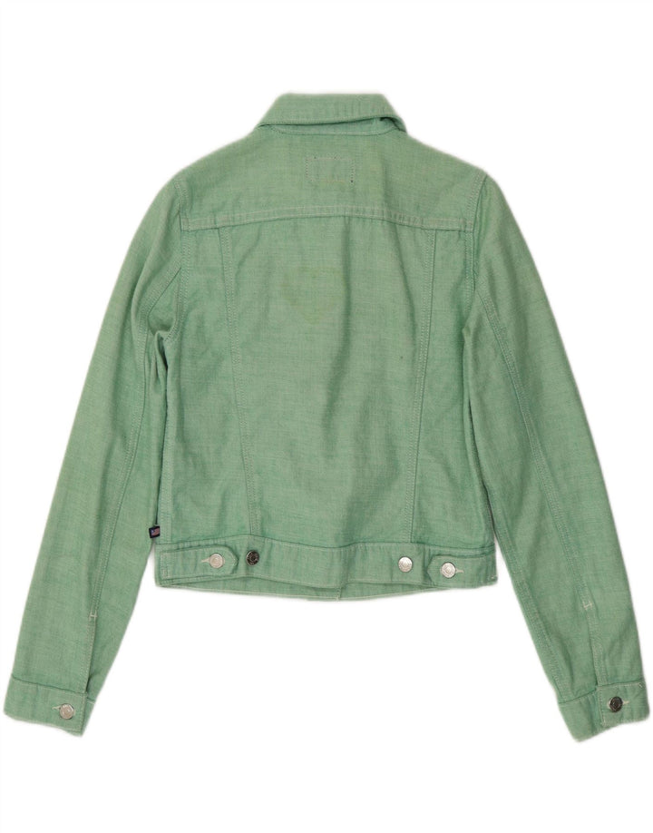 Ralph Lauren Veste en jean crop pour femme UK 10 Petit coton vert