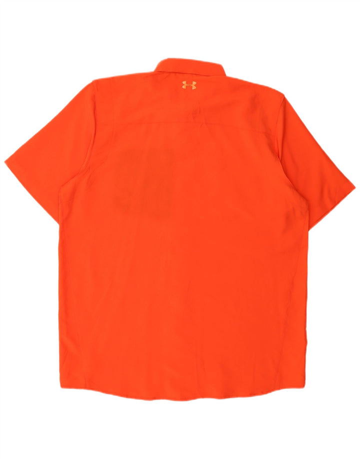 UNDER ARMOUR Chemise à manches courtes Heat Gear pour hommes Large Orange Polyester