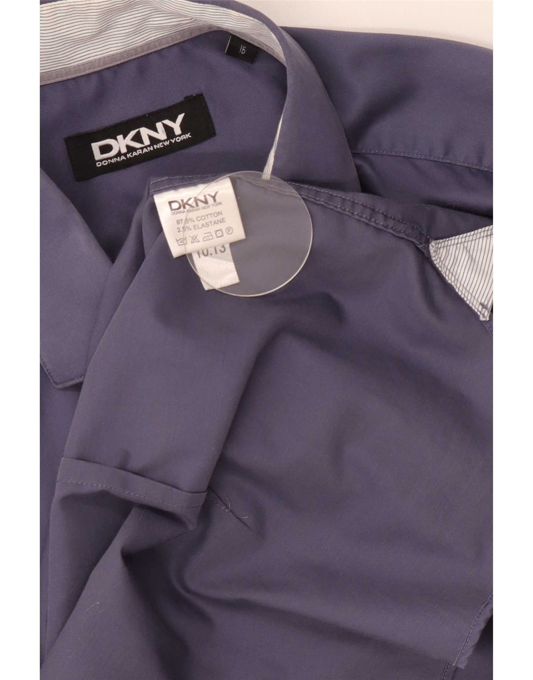 Dkny Chemise Homme Taille 16 Grand Coton Bleu Marine