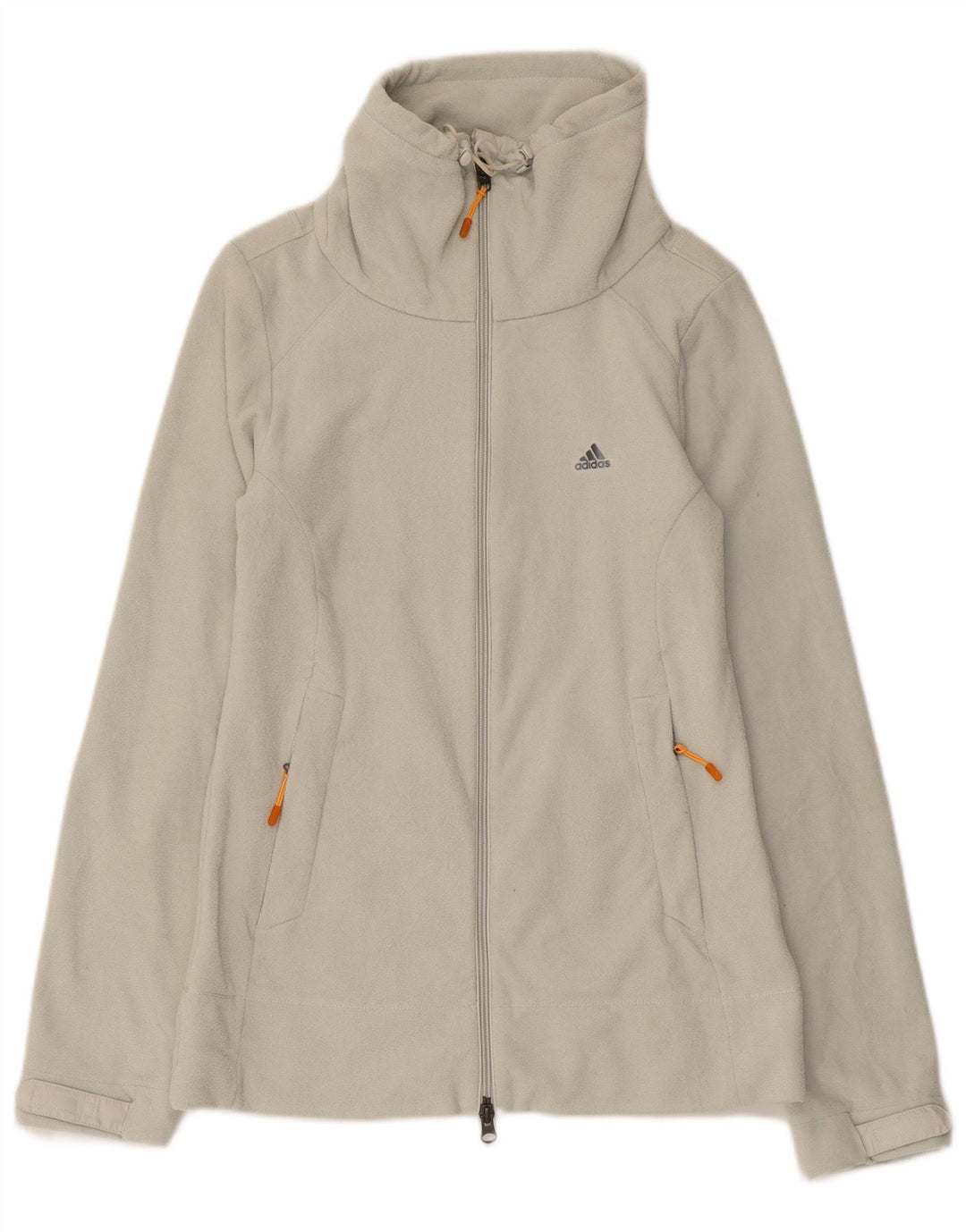 Adidas Veste polaire pour femme UK 12 Polyester rayé gris moyen
