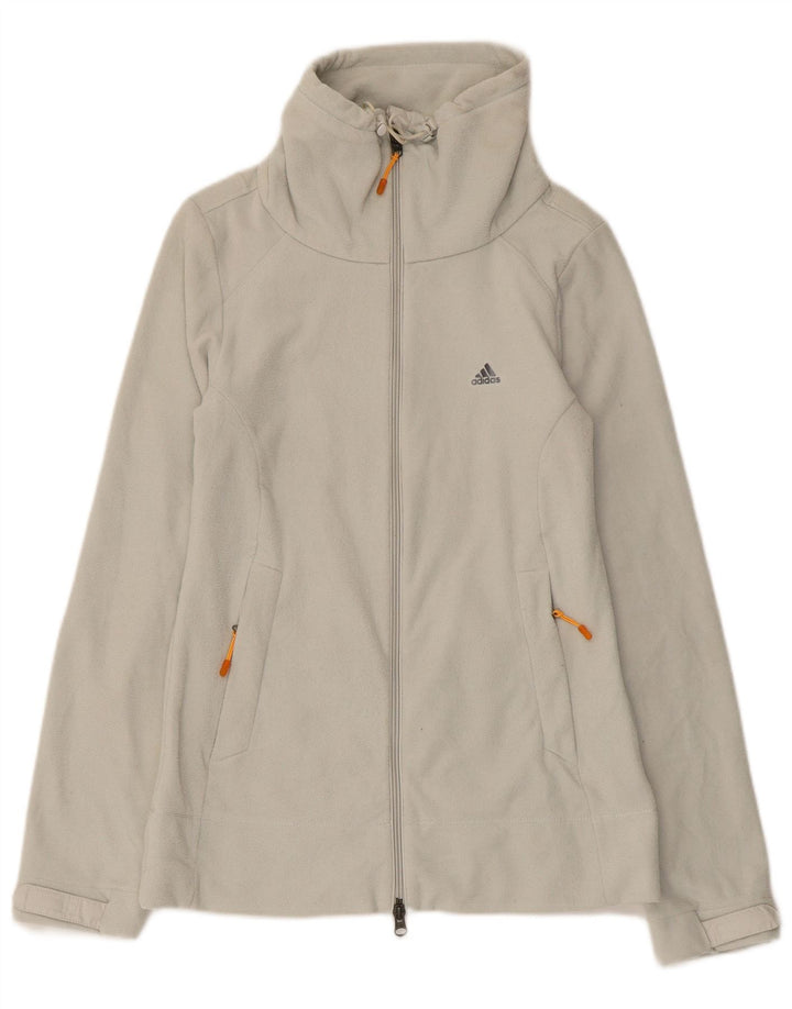Adidas Veste polaire pour femme UK 12 Polyester rayé gris moyen