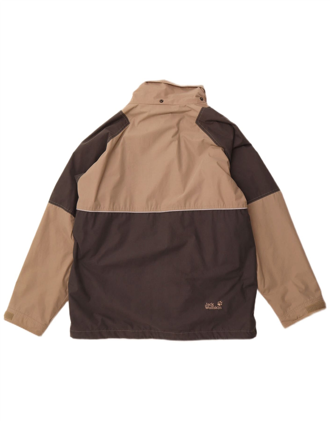 Jack Wolfskin Veste de Pluie Homme UK 42 XL Beige Colorblock Polyester