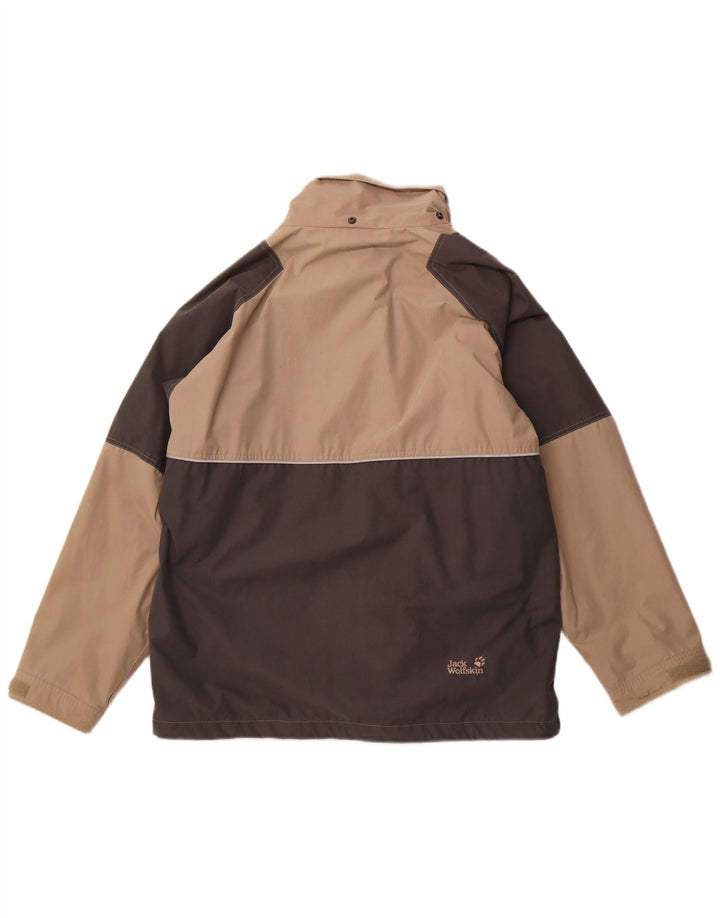Jack Wolfskin Veste de Pluie Homme UK 42 XL Beige Colorblock Polyester