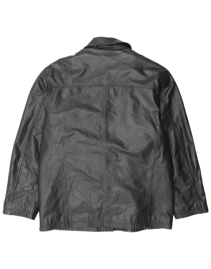 IRONSIDES Veste en cuir pour homme UK 40 Grand cuir noir
