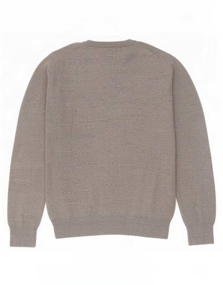 Marks & Spencer Pull Col V Homme Gris Moyen Coton
