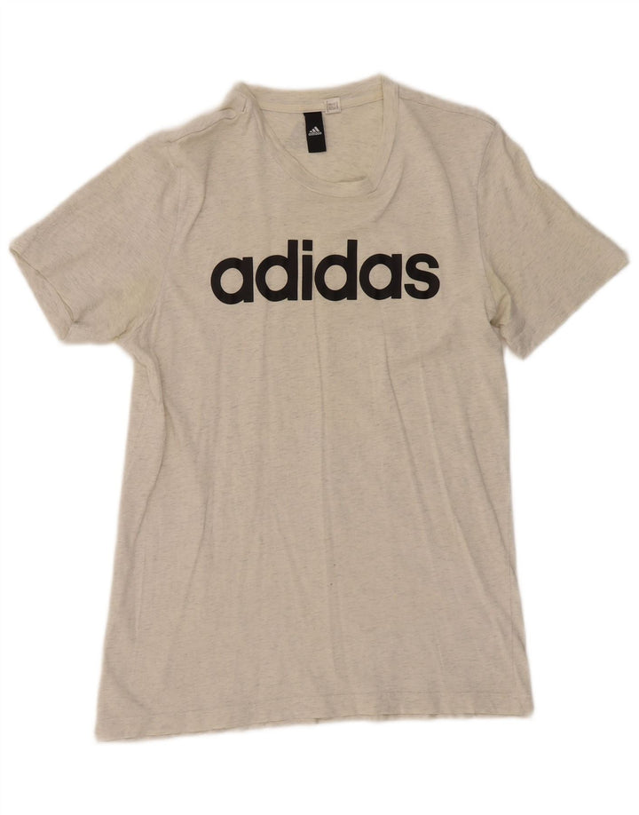 Adidas T-shirt graphique pour femme UK 12 Gris moyen
