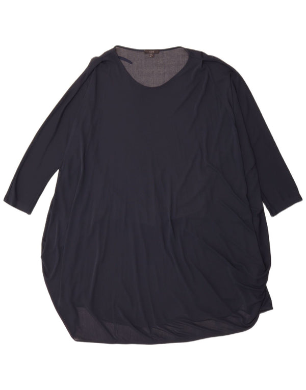 Cos Robe tunique surdimensionnée à manches 3/4 pour femme UK 44 en acétate bleu marine moyen