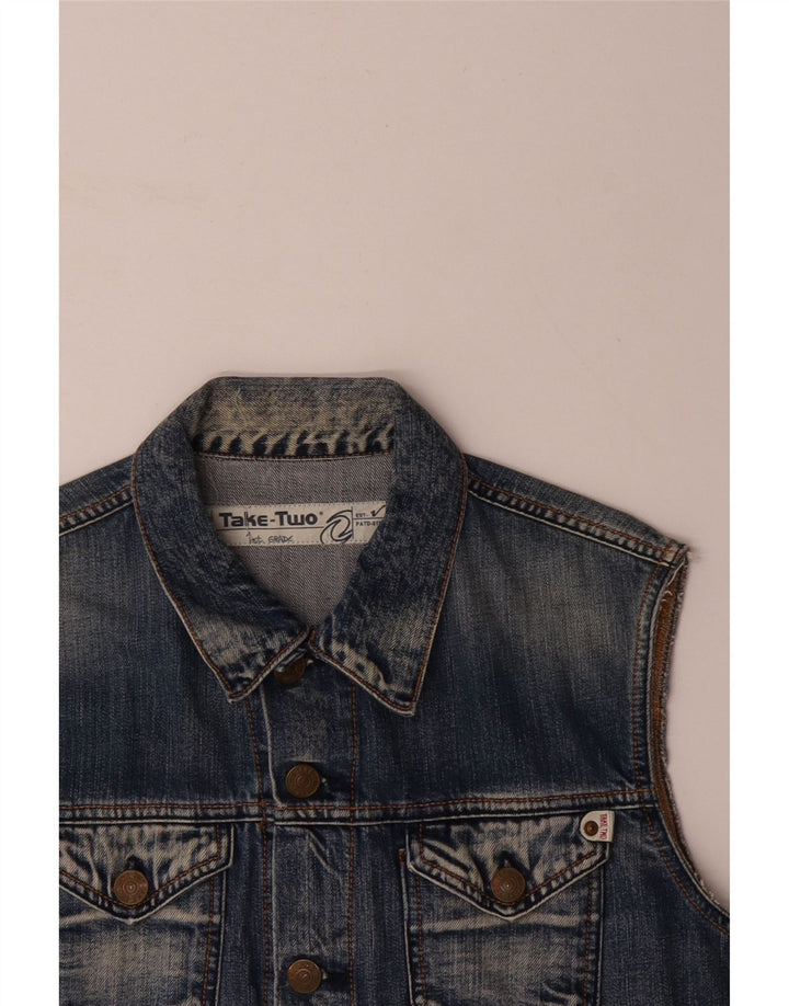 TAKE TWO Gilet en Jean Garçon 13-14 Ans XL Bleu Coton