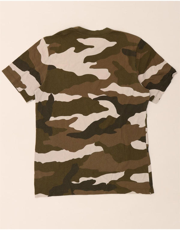 NIKE Homme T-Shirt Graphique Haut Kaki Camouflage Coton